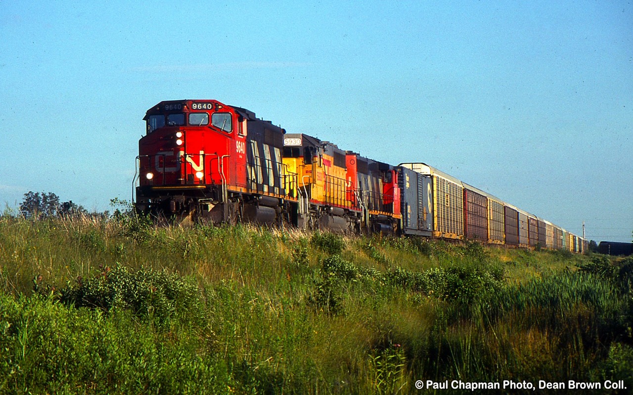 332 with CN GP40-2LW 9640, GTW SD40-2 5930 and CN GP40-2LW 9408
