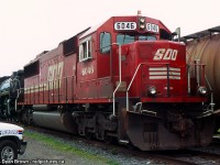 SOO 6046 East is holding at Fort Erie to allow CN 335 to run around them and cross the International Bridge first, then they will follow them shortly.