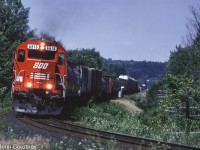 Soo Line SD40-2 6614 leads train #474 south on the MacTier Subdivision. This many years later I have no idea exactly where this was taken but my slide was labelled Eady. Eady is a small settlement south of Medonte, just off Highway 400. 