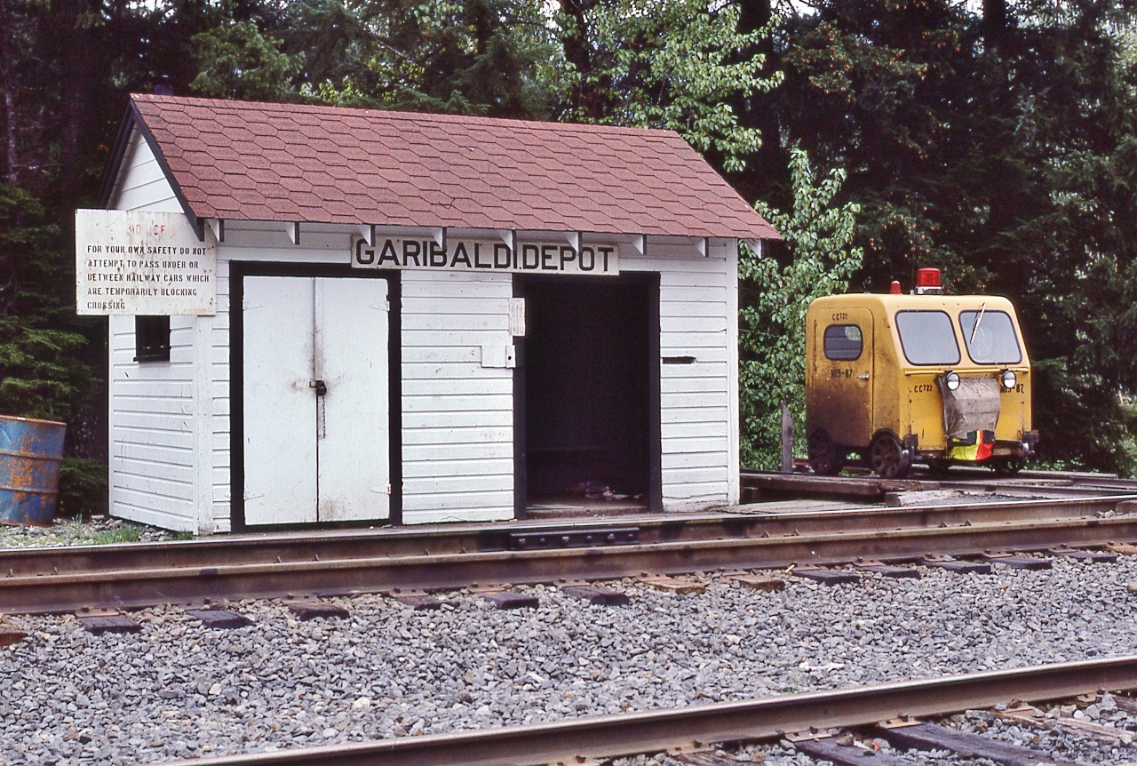 Central Station


Served twice daily, one north / one south,  by the BCR Budd Cars


Jigger #CC 722 awaits call for duty


at Garibaldi B.C. May 15, 1980 Kodachrome by S. Danko