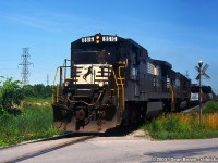 NS 445 with NS C39-8 and NS SD70 2568 heading back to Buffalo from Niagara Falls during late afternoon.