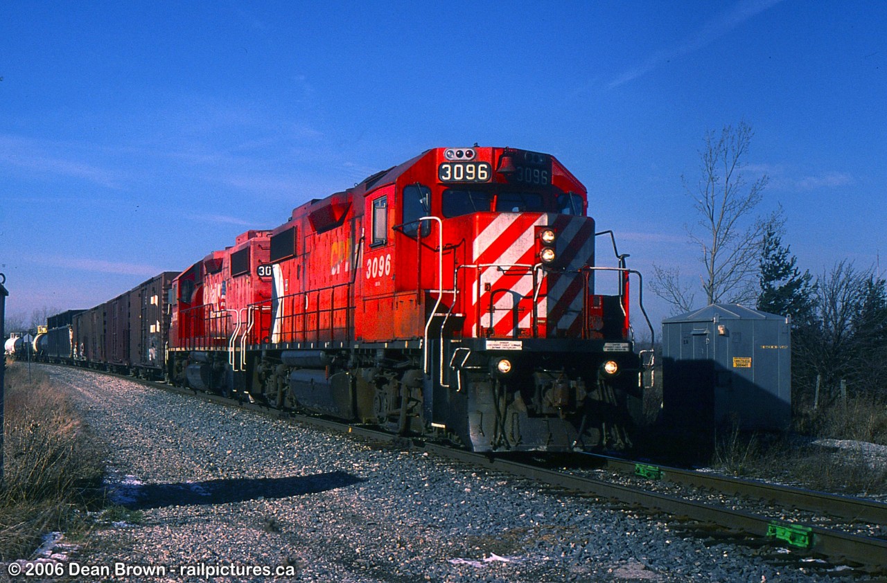 Job 1 with CP GP38-2 3096 and CP GP38-2 3038 at Brookfield Rd.