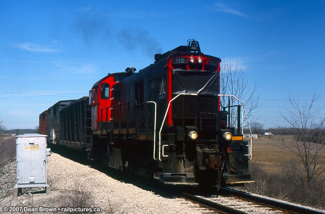 TRRY S-13u 110 heads Southbound at Barron Rd. Back to Welland.