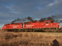  Two GP20C-ECO units 2321-2268 accelerate their short train over to work at Ogden Yard. Not at all looking very ECO, 2321 does its best impersonation of 2860 with a nice cloud of black smoke. 