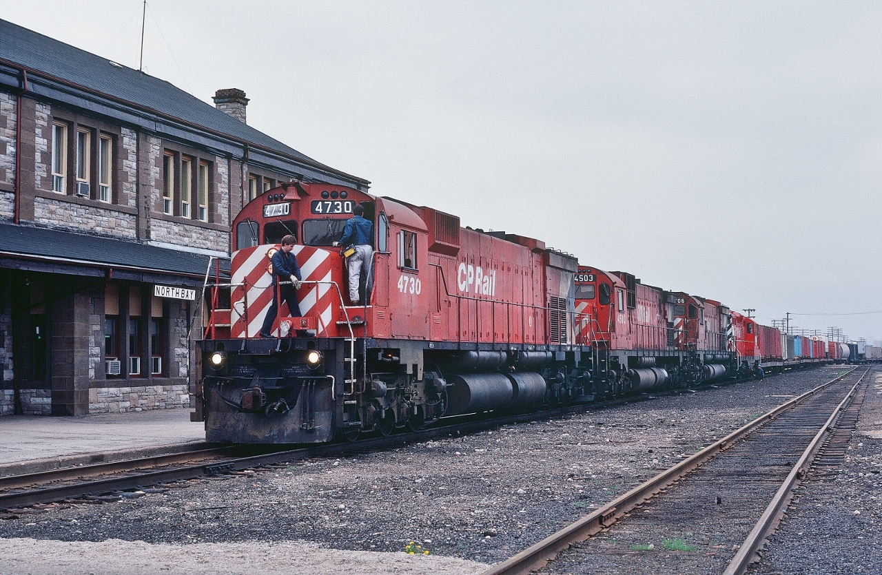 #481 Crew change

 
COFC & mixed at CP Rail North Bay, May 21, 1983 Kodachrome by S.Danko

 
Seventies Super Power :

 
CP Rail MLW 4730 - 4503  - 4706 


and a GP- 9  #8820  in tow...


 
More North Bay
 

      demonstrators 

 
sdfourty