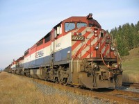 BCOL 4622 on the main track at Macalister, waiting for a northbound freight train to clear in the siding. Macalister siding is along side Hwy 97 and is about halfway between Williams Lake and Quesnel BC. It was a very pleasant autumn day.