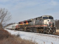  KCS 'Silver Safety' unit KCS 4859-KCS 4765 leads CP#236 approaching Welland Yard
