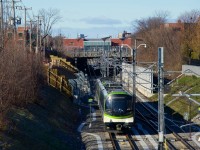 An REM train has just left the Ville-de-Mont-Royal Station and will soon enter the Mount Royal tunnel to reach downtown Montreal. This section of the REM opened to the public just a couple of weeks ago.
