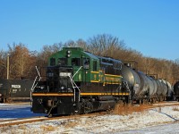 Essex Terminal 108 GP9m, in new paint, works the 0630 Job at Ojibway Yard. The 108 was built 5-60 by GMDD as Cartier #9.