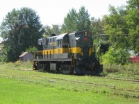 In better days, York-Durham's RS-11 rests in the yard in Uxbridge.