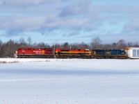 Ah, low sun winter light. There really is nothing better. And a clean leader? A Festivus Miracle!!! 8123, KCS 4103 and CSX 291 find a hole in the clouds on a perfect day.