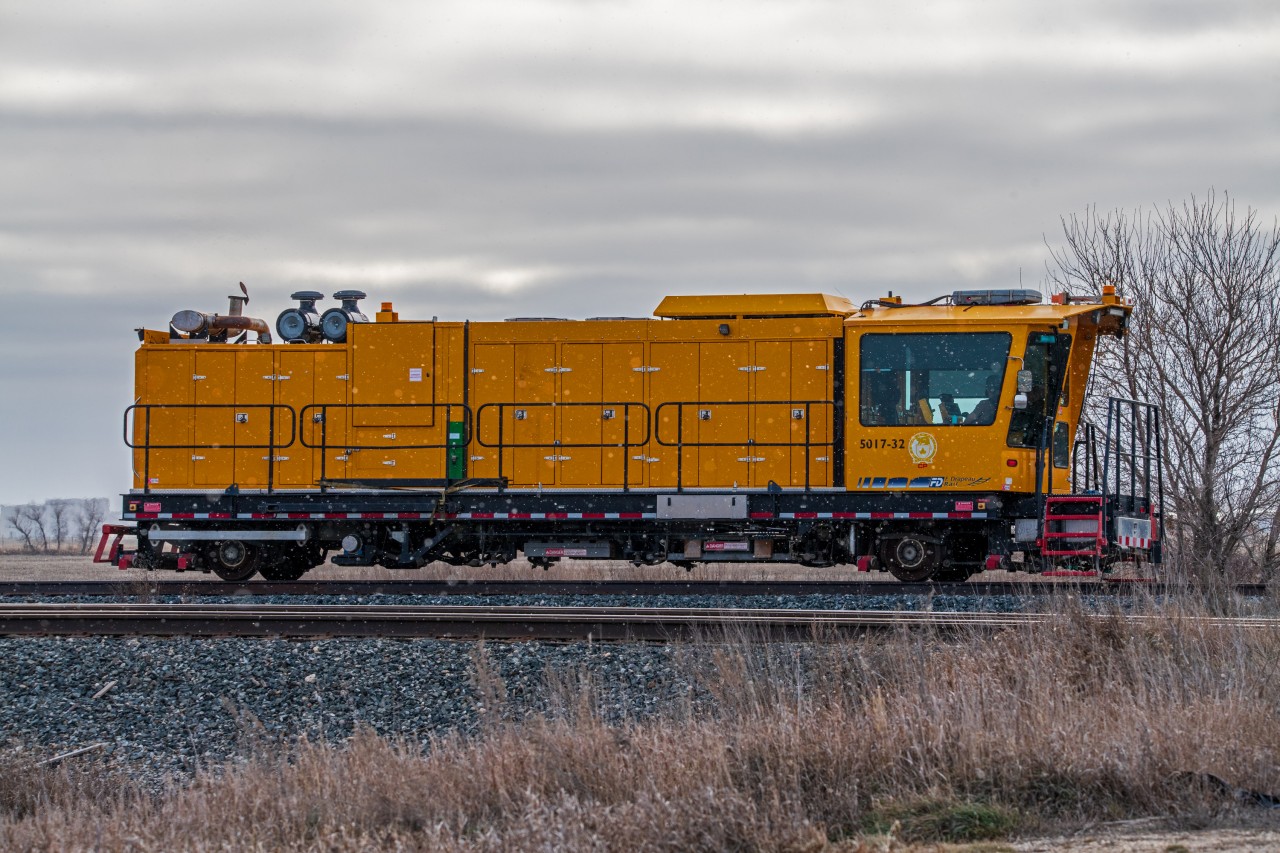 This was a first for me on two fronts. It was the first time I have captured movement on the CPKC Glenboro sub. Secondly, I had never seen machinery such as this before. The closest thing I could find, was it being a rail heater.