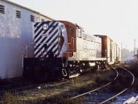 In Victoria, about half a mile short of mile zero on the E&N mainline, CP had a spur from its main yard down to serve harbourfront industries and to connect to Island Tug & Barge’s Lime Bay interchange barge slip to and from U. S. rail connections.  With me on graveyard shift responsible for setting out the unit for the 0600 yard crew, that put me in prime position to know and to catch an unusual assignment of a Baldwin roadswitcher, CP 8004, instead of the usual MLW S-3, switching those industries early in the morning on Saturday 1973-02-03.