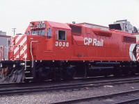 AHHHH, the new car smell!!!!  Brand spanking new CP GP38-2 3038 has just arrived from London, Ontario.  Over 40 years later, the unit is still working for the railroad.  