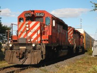 A westbound (T69 maybe?) arriving into London behind CP 5642 and CP 5906
