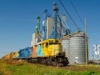 The second and final trip of the day on the Roberval & Saguenay Alma subdivision arrives at Saguenay Power Junction, which is the end of the line. The lead locomotive, RS 70, is nicknamed ''La Vincent'', as part of a school drawing contest. The 2 other sister locomotives, 71 and 72, which were purchased at the same time as 70, also were nicknamed after children who won the contest. All 3 locomotives were also later fitted with a wrap commemorating the 85th and 95th year of operation of the Vaudreuil Works (the Arvida complex) and of the railway, respectively. 