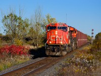 After working the interchange with GIO at Feeder, CN L562 swings off the Robbins connecting track onto the Stamford for the run to Port Rob.