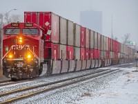 Cutting through the snow in North East Winnipeg on their way out of town.