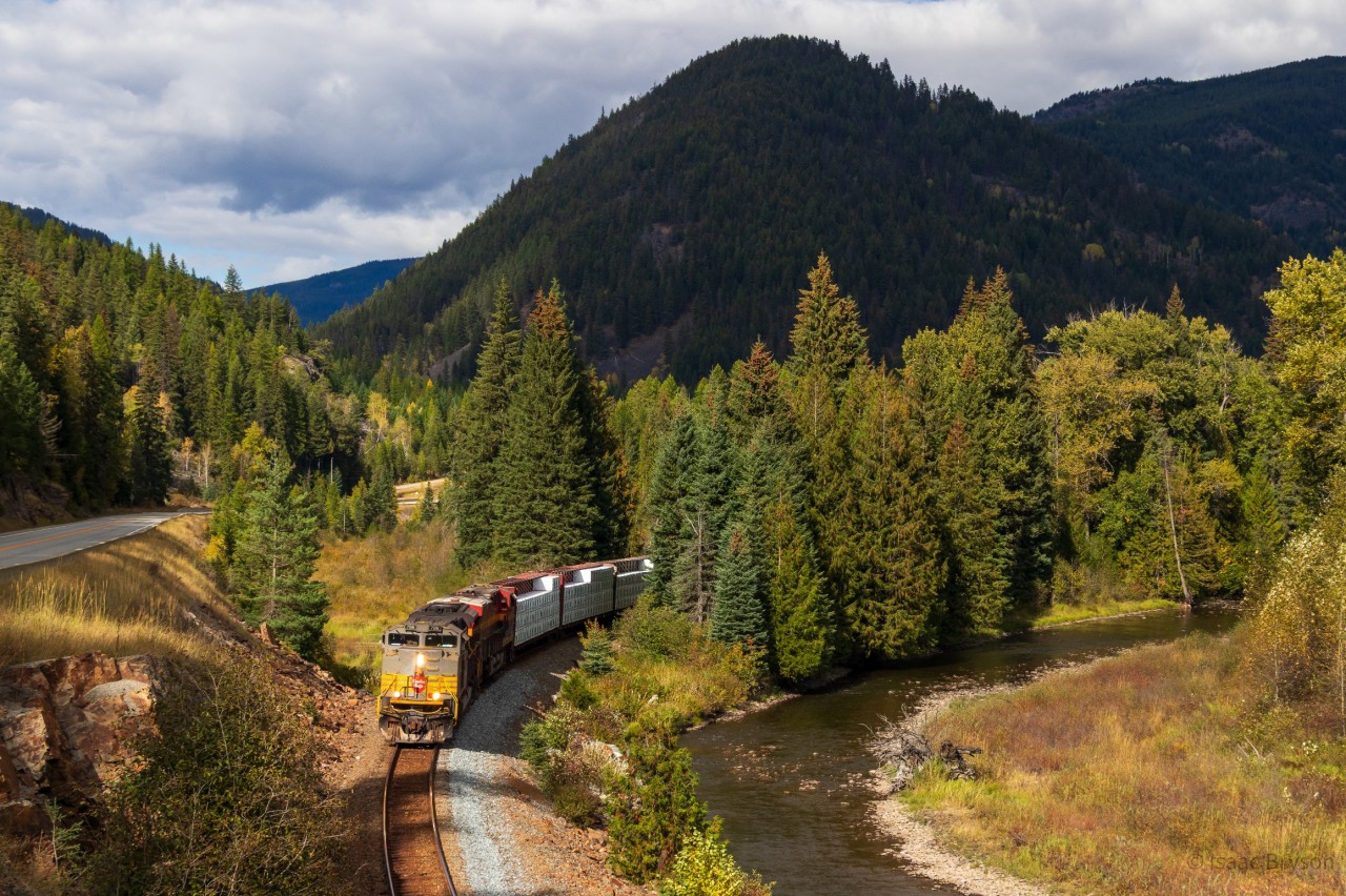 A taste of home in a far away land...

After spending 4 days marveling at the efficiency of CP RTC and trains in the Kootenay Valley (especially the Windermere sub), CP had to give us a reality check and a reminder that they are still incompetent, even in BC. The reminder this day was CP 416, which was tasked to work a small block-swapping yard along the Cranbrook sub called Tochty. They arrived at Tochty around 07h00 local time and by 10h00, when 7016W 419 arrived, they were still working the yard. So 419 waited. And waited. And waited. Eventually, CP realized 416 wasn't going to make it to Fort Steele in their 10, so they pulled a crew off a waiting grain empty and gave them 416. Finally just after 1pm, 416 finished the last of their yard work and shoved down the main to clear up the yard for 419 to pull in. Once 419 had the yard to themselves, it was a quick 5 car set off (no more than 30 minutes) and blast off for the border at Kingsgate and UP interchange. At Ryan, they are about 3 miles south of Tochty as they pull around the bend beside Hwy 95. The antics weren't over yet however. Once they passed us, they had to meet the tied down grain train which took the main at Yahk and cut a crossing so that foreman could access their equipment between train. Once 419 went around the grainer, the crossing stayed activated because the grain train was still on the crossing circuit, and there was nothing anyone could do until the grain train got a recrew about 4 hours later. Whoops!