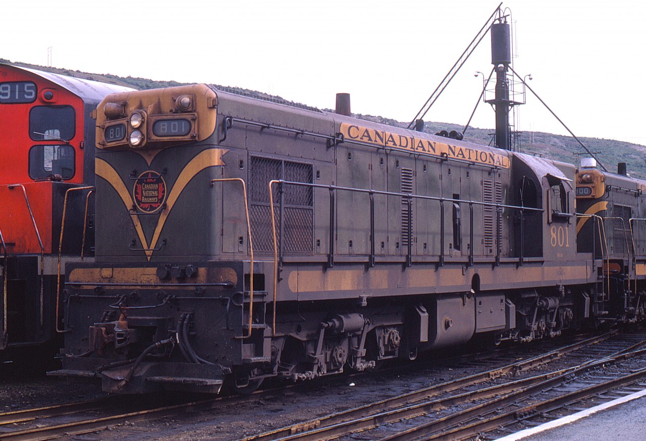 THE LEGACY OF JAMES A. BROWN LIVES ON - Having spent the last full day of his Newfoundland adventure chasing the Carbonear Mixed from its namesake town to St. John's with his friend John Freyseng, the late James A. Brown captures lead engine G8 801 on the head end of CN Train 232 at the St. John's station on June 22, 1967. The 801 was one of six such 875 horsepower units built with narrow gauge A-1-A trucks specifically for operating on the light rail of the Argentia, Carbonear and Bonavista branches. Delivered in August of 1956, some of this series continued to wear their original olive green and gold paint up until 1979, among the last in the entire country. Images such as this and many others by North America's top railway photographers can be seen in my upcoming all colour BRANCHLINES OF NEWFOUNDLAND, to be released in a special hardcover only edition by Seaweed Publishing of St. Brides, NL this spring.
