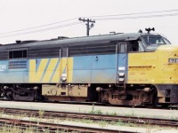 Via FP4A 6785 is seen at rest at the Via Diesel Terminal near Toronto Union Station in August of 1983. Those great looking Via MLW units were ubiquitous - until they weren't....