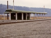 Not nearly as substantial as one might expect for a terminal passenger depot, this PGE now BCOL depot for Prince George was situated in the industrial area south of the town and just east of the yard there.  It replaced an earlier (1952) one north by a few miles and closer to the CN interchange, a bit more substantial but in much the same understated style.