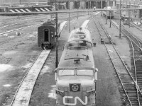 CN 6792 and others are at CN's Spadina engine facility in Toronto in June 1972.