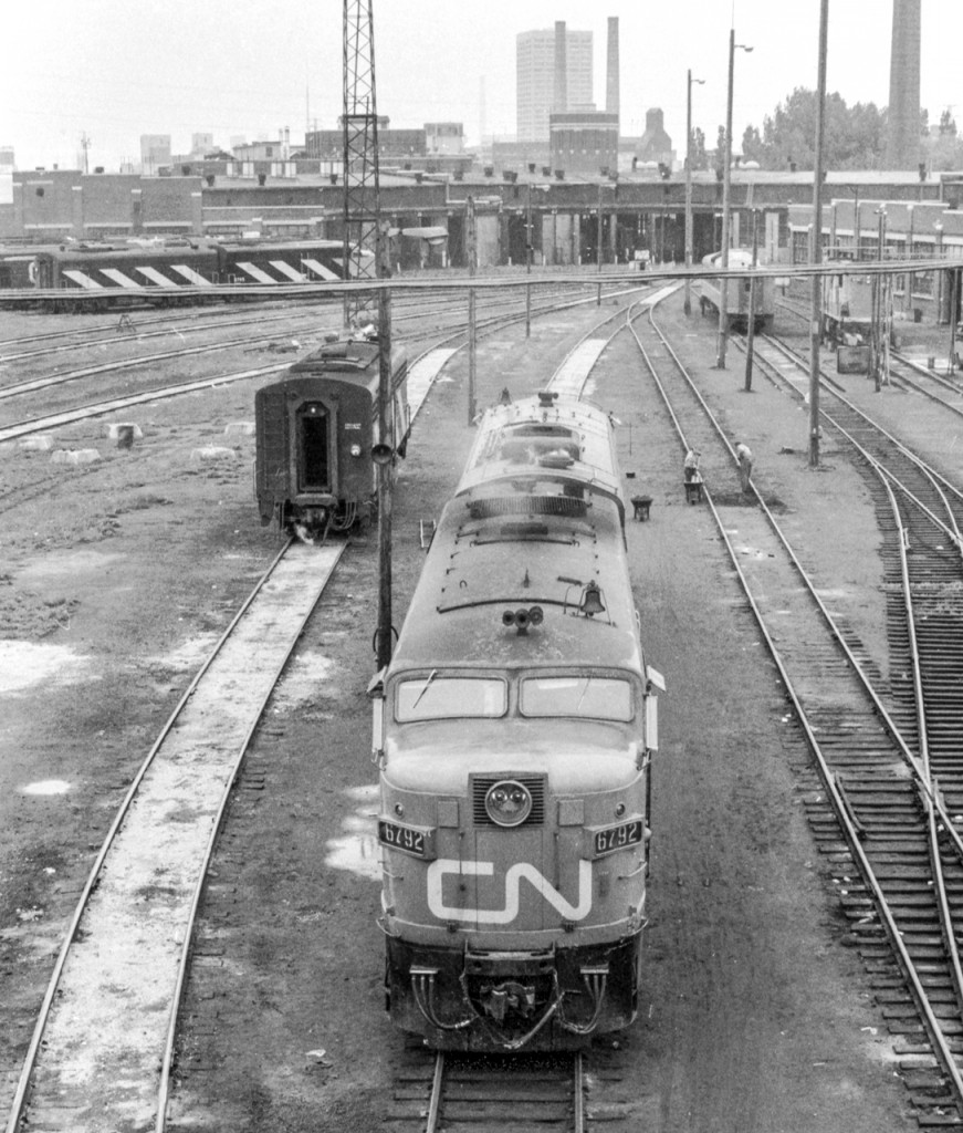 CN 6792 and others are at CN's Spadina engine facility in Toronto in June 1972.