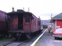 THE LEGACY OF JAMES A. BROWN - CARBONEAR END OF THE LINE. As part of a Centennial Year celebration, James A. Brown and four University of Toronto friends and spouses travelled to Newfoundland to ride and record the last of the Island’s mainline passenger services. While there, they took a day to explore the Carbonear branch and capture some great images. As seen at the end of the 38.5-mile branch, Caboose/Cabin car 6009 and Baggage 1308 wait for the G8’s to finish switching and return CN Train No. 212 to Brigus Junction on June 22, 1967 and assume the new number of 232 over the mainline to St. John’s. More of James work, as well as a slew of other North American rail photographers, can be seen in my upcoming BRANCHLINES OF NEWFOUNDLAND, to be released in a special all-colour hardcover edition this spring by Seaweed Publishing of St. Brides, NL