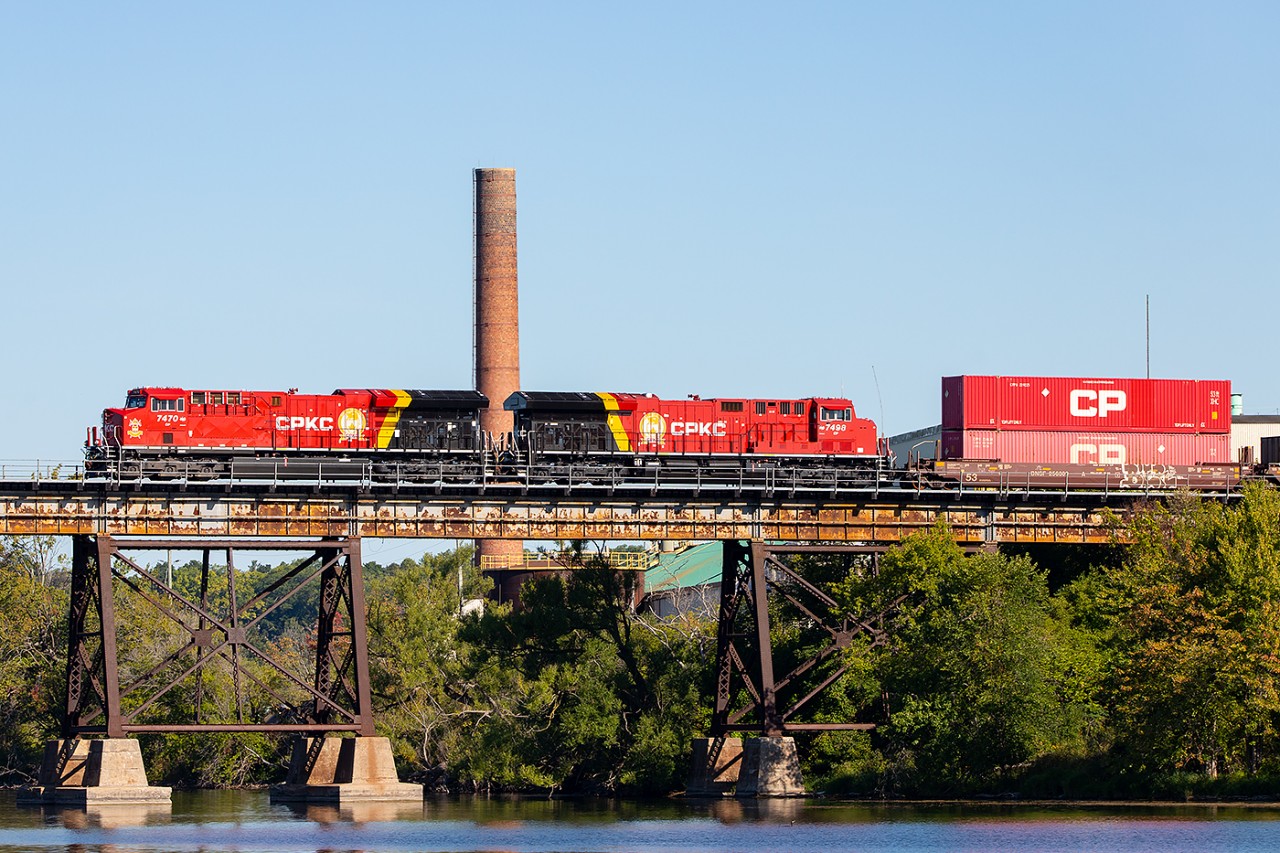 Summer winds down as 113 crosses the Trent with the Strathcona's unit in the lead.  In only a few more weeks the skyline from this location would change as the old stack was demolished.