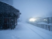 A few weeks ago now, Toronto got dumped with 56 centimeters of fresh snow, the largest one-time snow fall in Toronto's history, and a record for the city. Now, I love a good snow day, and what better way to be a part of a real-life snow globe than to pack my camera and head trackside? I found two stack trains on the CP Rail before I headed towards the lake, hoping to find somewhere I could shoot high speed intercity and commuter trains kicking up flakes. I decided on Danforth and I think I made the right choice, as here we see VIA no.53 from Gare Centrale heading west down the last few miles of the MX Kingston Sub for Union Station in the downtown core. Admittedly, this guy was moving very cautiously passed the platforms, likely going no more than 15 per hour. Frankly, I'm shocked a charger set made it that far on it's own without taking a dump and stranding everyone for seven hours.