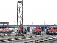 It is June 13, 1972 in CN's Spadina engine facility in Toronto where these locomotives can be found.