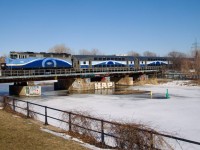 While revenue EXO trains no longer run on CN's Montreal Sub (with all Mascouche trains originating or terminating at the REM Côte-de-Liesse Station since January 12th), their are still deadhead moves to and from Pointe St-Charles; every weekday or close enough from what I can tell. Here EXO 1211 heads west on the Montreal Sub at 1626. It will pass through CN's Taschereau Yard and leave Côte-de-Liesse Station at 1811.