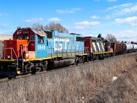 With the blue looking a little faded GT 5849 leads eastbound L551 on the way to Milton, CN 4115 is trailing.

(Thanks LP for the editing assistance)