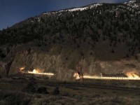 One of my favourite scenes in the canyon are the Skoonka Tunnels. Not to be confused with the Gladwin Tunnels, this picture came about because The Canadian normally runs through here in the dark. Wishing for the train to be late to get this shot in the day is unfair to my passengers. Skoonka is a First Nations work meaning “Where women make water”. There are several springs along the rock wall. This, of course, is a recipe for mud and rock slides. I have had to dig The Canadian out more than once at this location. 