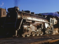 A clear blue sky greets photographers and excursionists alike, with golden sun glistening off a freshly clean 4-8-4, just out of the trainshed at Toronto's Union Station.  CNR 6218 sits ready to depart on a fan trip to Niagara Falls, via Burlington - Stoney Creek - Merritton - Thorold - Welland Jct. - Niagara Falls.

<br><br><i>Scan and editing by Jacob Patterson.</i>
