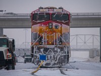 Sitting frosted up... KCS 4743 is about to get ready for their trip out of Winnipeg