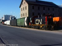 CN SW1200RS 7300 on the CN Pine Street lead.