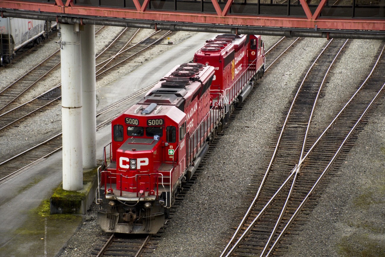 CP 5000 sits in the west yard awaiting its next job at mile 128.8