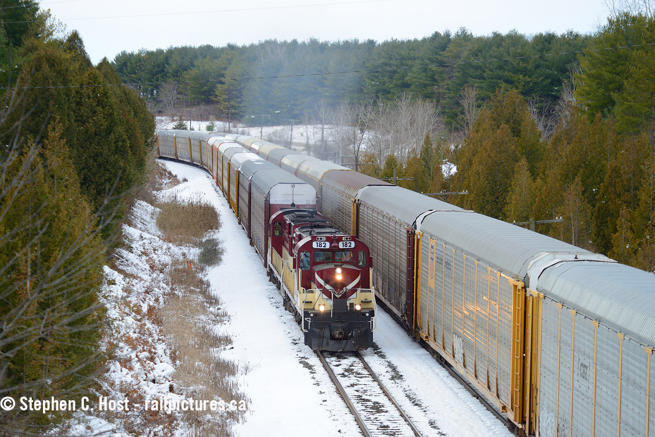 Well, there weren't many places in 2020 where you could find two RS18's working a mainline, and now, it's even harder to find in Ontario, let alone Canada. Pictured is 182 and 181 paired together for the first time in years as they haul autoracks on the CP mainline back when OSR's largest customer CAMI was actually shipping by rail. Where else can you find MLW/Alcos working the mainline in Canada, anywhere? And by mainline i mean a CN or CPKC Class 1 mainline track, or any major mainline like a GO/AMT mainline. Comment below with your knowledge if you have it!