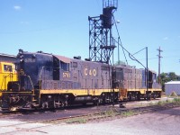 Long ago (for me) shot of C&O geeps 5781 and 5731 between duties resting at St. Thomas.