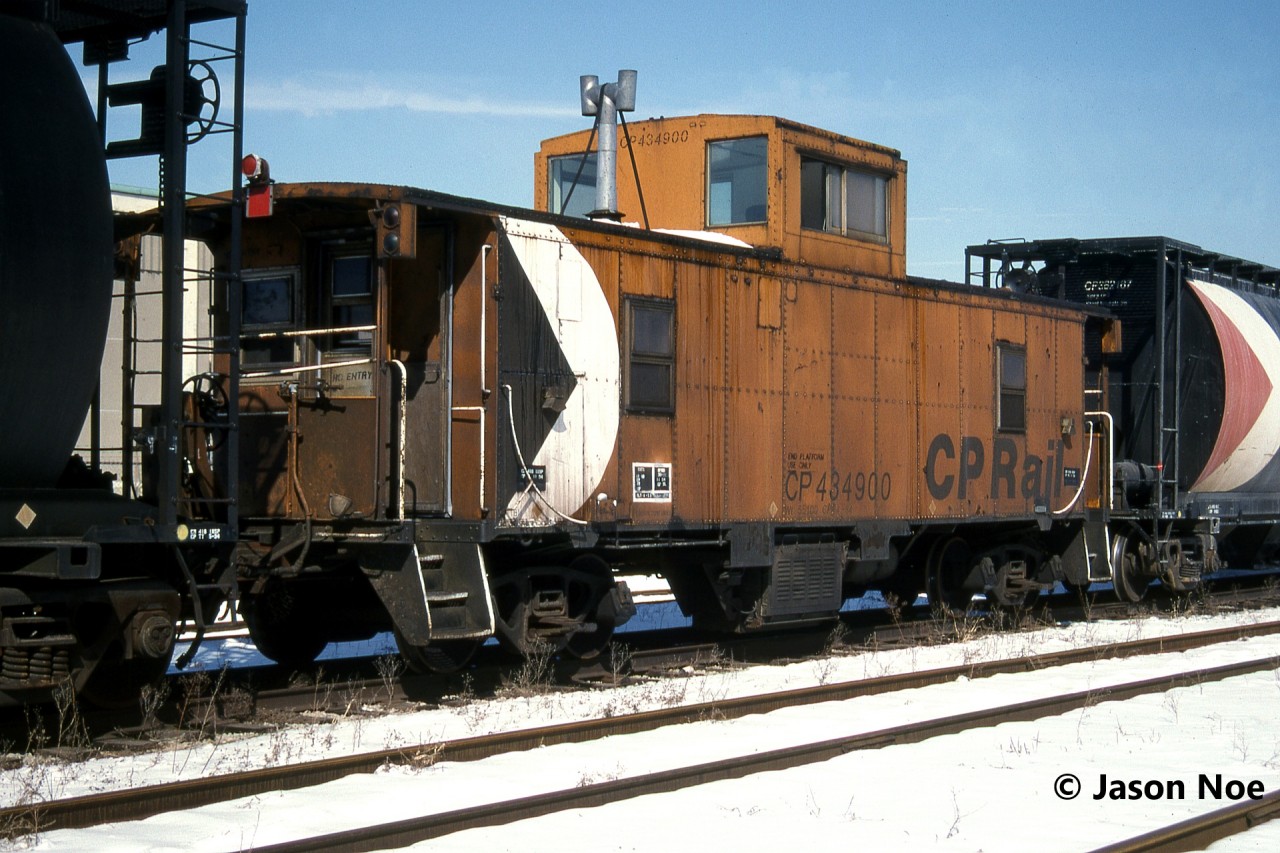 During a weekend, CP caboose 434900 waits for it’s next call to duty at Keating Yard in downtown Toronto, Ontario. This was certainly an area that I wish I had more photos of at the time.
