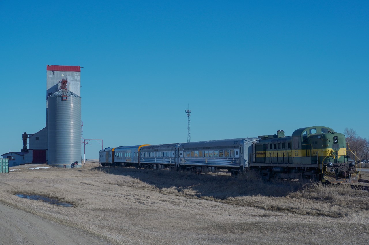 In Kronau, Saskatchewan, sits a short consist of vintage equipment. This equipment was recently moved out here for the Prairie Sky Heritage Railway, which is an upcoming tourist railway of sorts. From what I have seen, more equipment will arrive in the future to further expand this operation.
