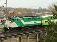 Go Transit EMD F59PH, Unit #564 caught crossing over Victoria Rd in Guelph on the 16April2026. 08:55 departure from Guelph with the final destination being Union Station in Toronto.