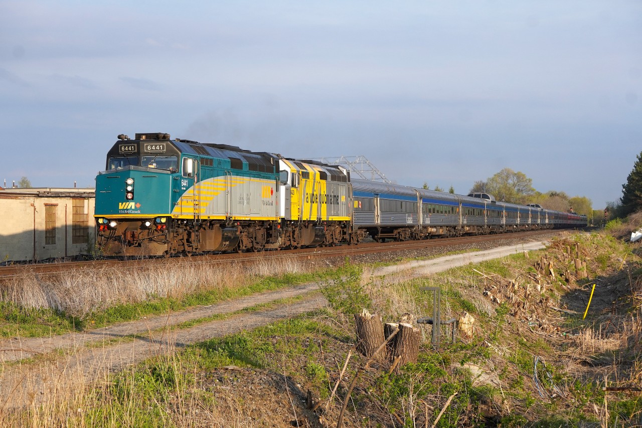 With a late departure of 18:00 instead of the usual 09:55 this made for good lighting of VIA 1 "The Canadian" as they make way up the Bala Sub towards Langstaff GO Station passing what is left of trees that once lined the tracks that have been cut down to make way for the construction of the Yonge North subway extension that has since not made this exact type of shot possible due to track realignment and fencing.