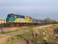 With a late departure of 18:00 instead of the usual 09:55 this made for good lighting of VIA 1 "The Canadian" as they make way up the Bala Sub towards Langstaff GO Station passing what is left of trees that once lined the tracks that have been cut down to make way for the construction of the Yonge North subway extension that has since not made this exact type of shot possible due to track realignment and fencing.