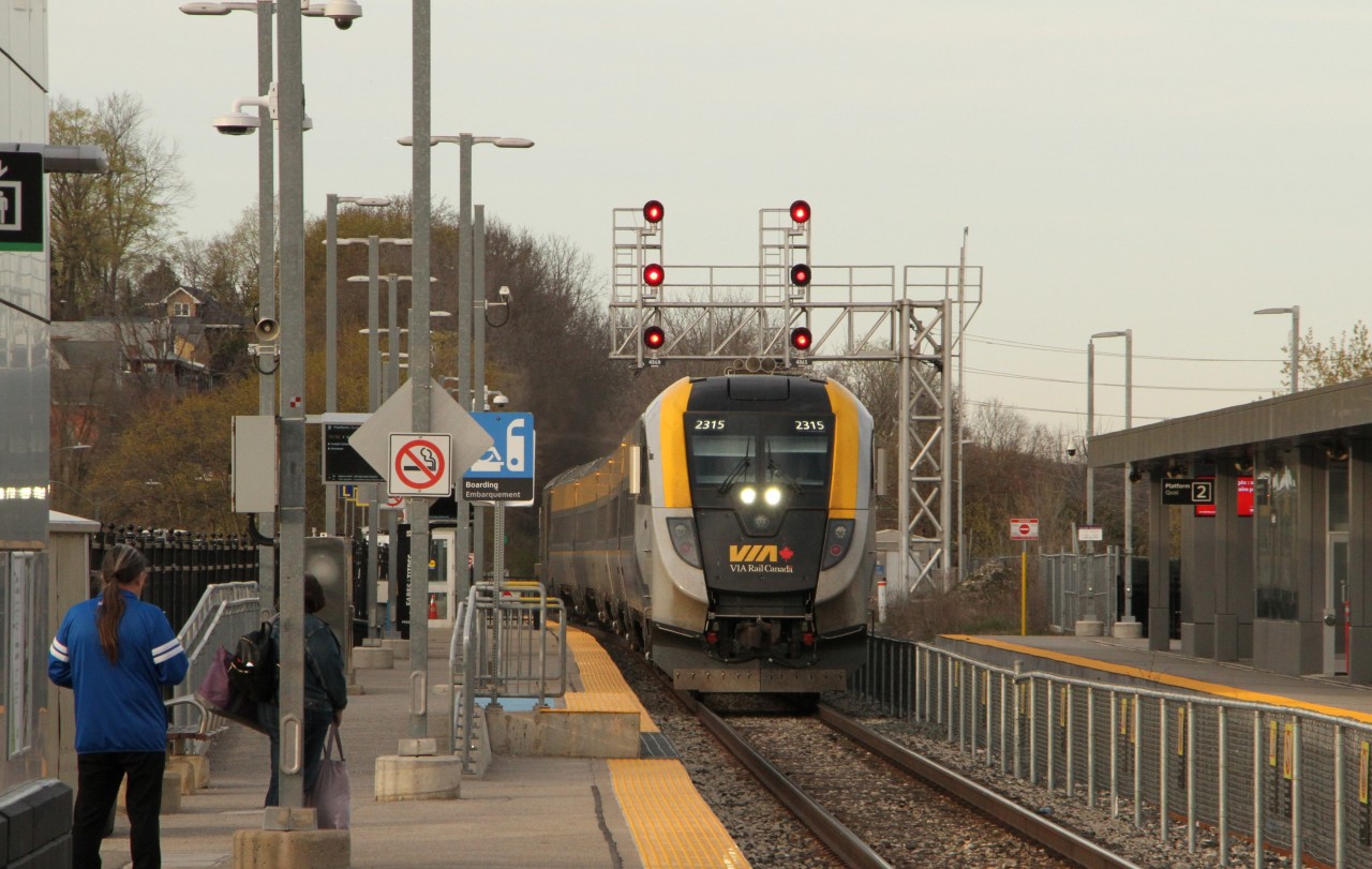 Via Rail 87 pulling into Guelph, originated Union Station in Toronto.