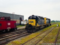 CSX SD40-2 8467 and CSX SD40-2 8199 at St. Thomas, Ontario.