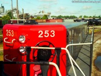 View of CN Slug 253 from up on CN GP9RM 7256 at Niagara Falls