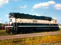 Brand new BN SD70MAC 9474 waiting to be shipped out from London, ON
